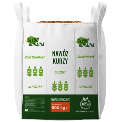 Organický granulovaný kuřecí hnůj BIG-BAG (500 kg) hnojivo Glebokuracja