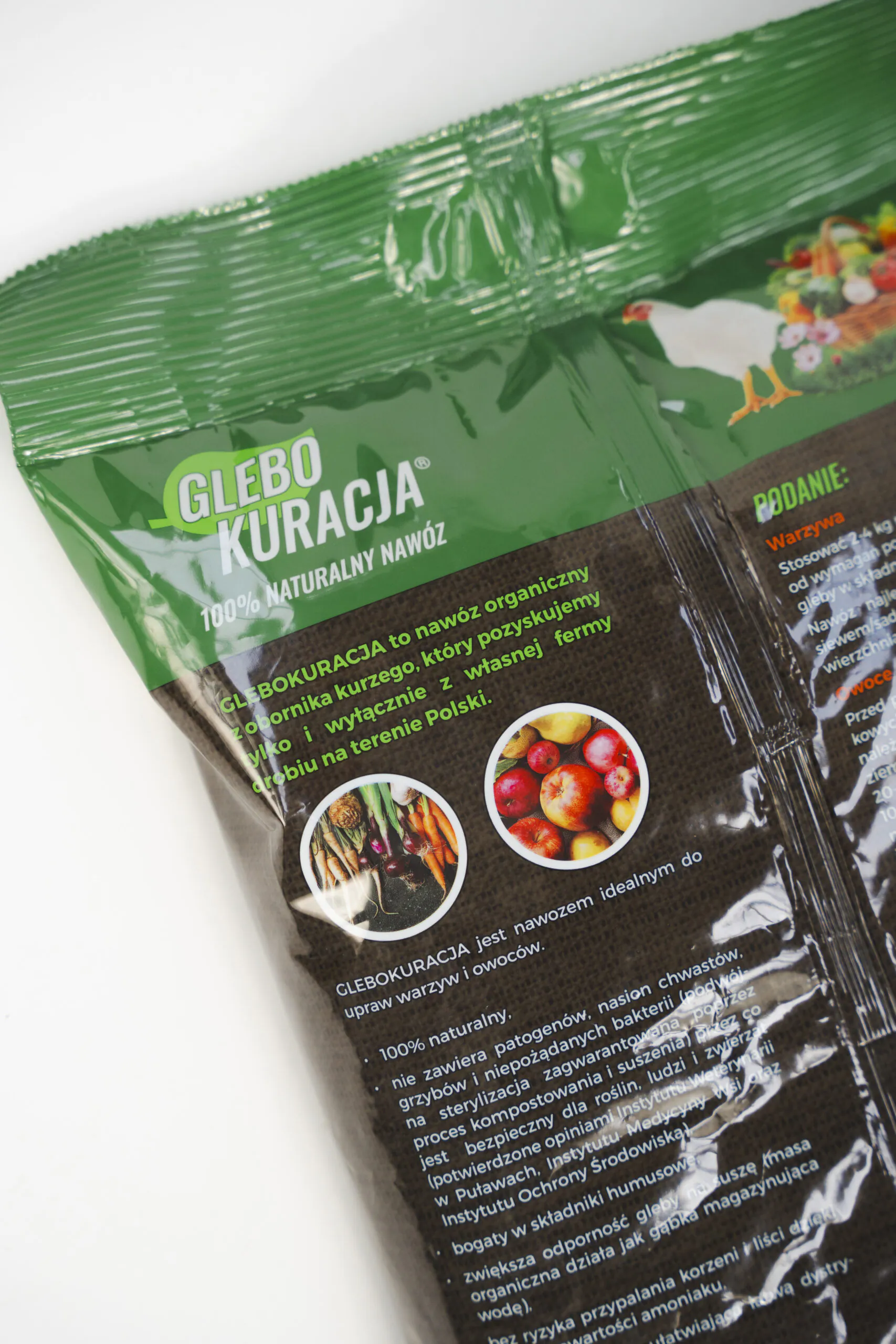 Organický granulovaný kuřecí hnůj 28 l (20 kg) hnojivo Glebokuracja