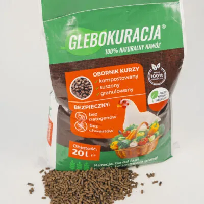 Slepičí hnůj organický granulovaný 20L (14kg) hnojivo Glebokuracja