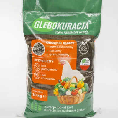 Organický granulovaný kuřecí hnůj 28 l (20 kg) hnojivo Glebokuracja